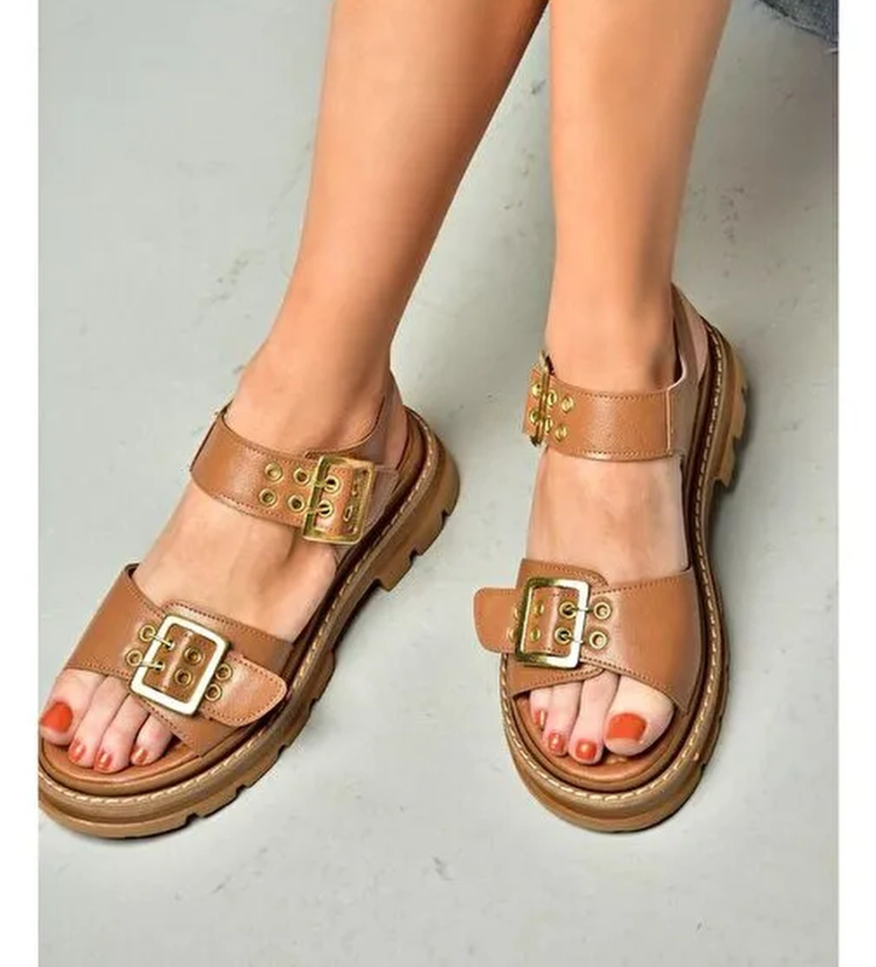 S996074009 Taba Kadın Sandalet - Görsel 1