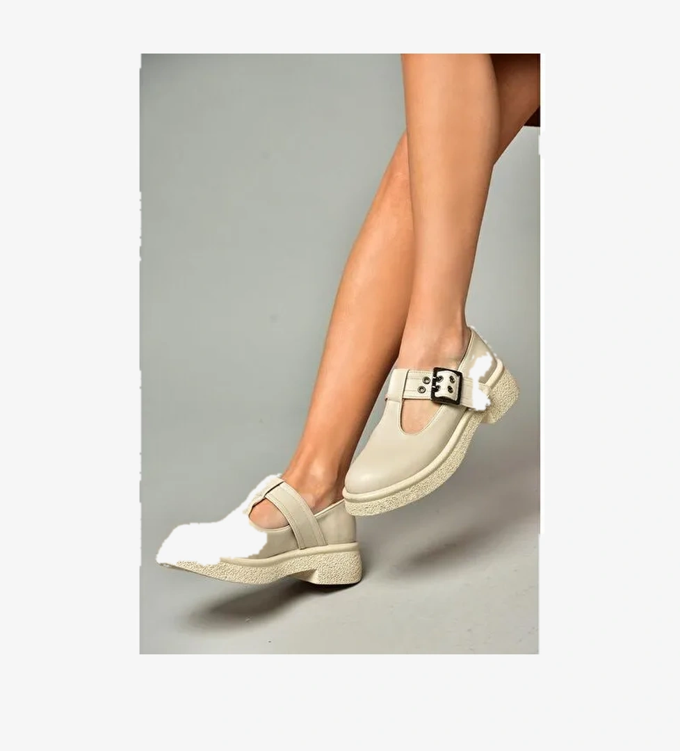 S996019009 Bej Kadın Günlük Ayakkabı - Görsel 1