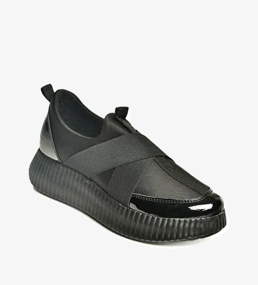 U973212004 Siyah Kumaş Günlük Kadın Ayakkabı - Görsel 1