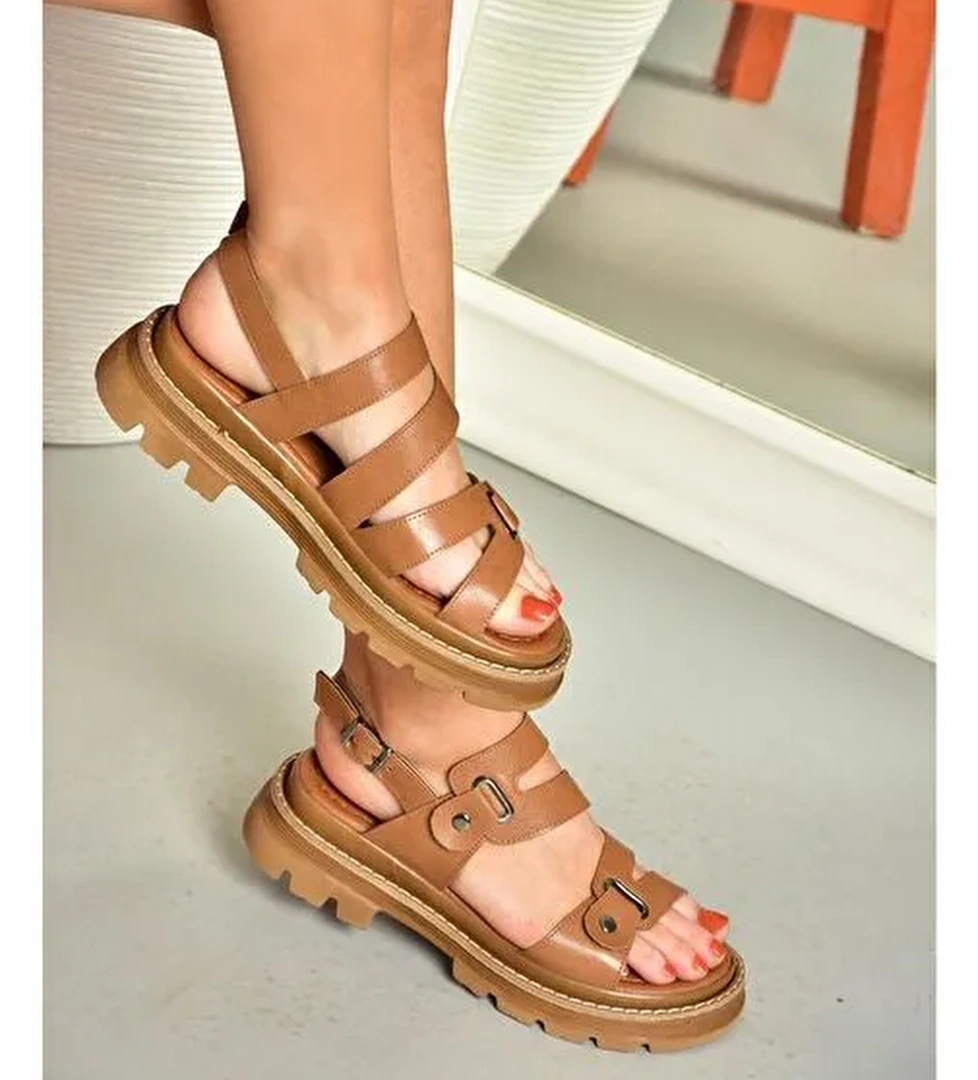 S996075509 Taba Kadın Sandalet - Görsel 1