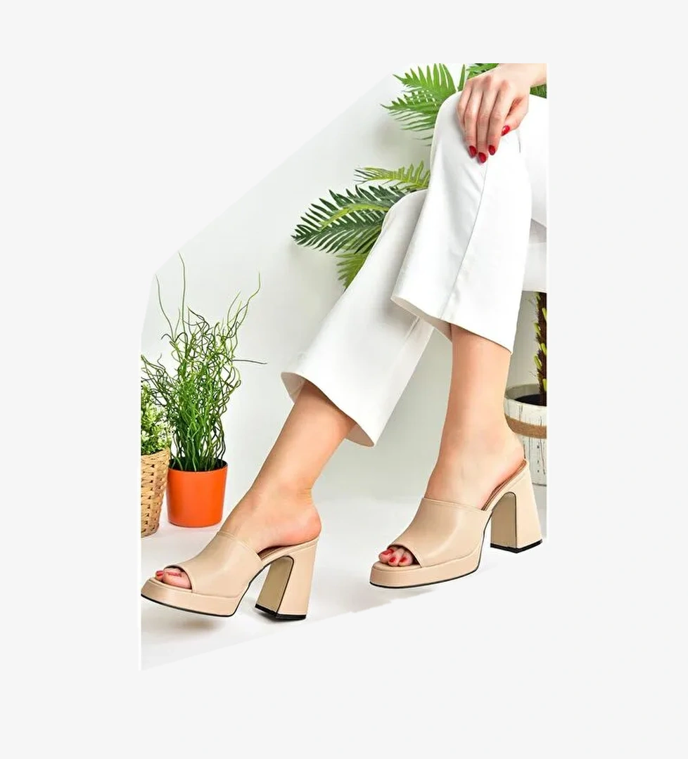 Ten Kalın Topuklu Kadın Terlik M404100409 - Görsel 1