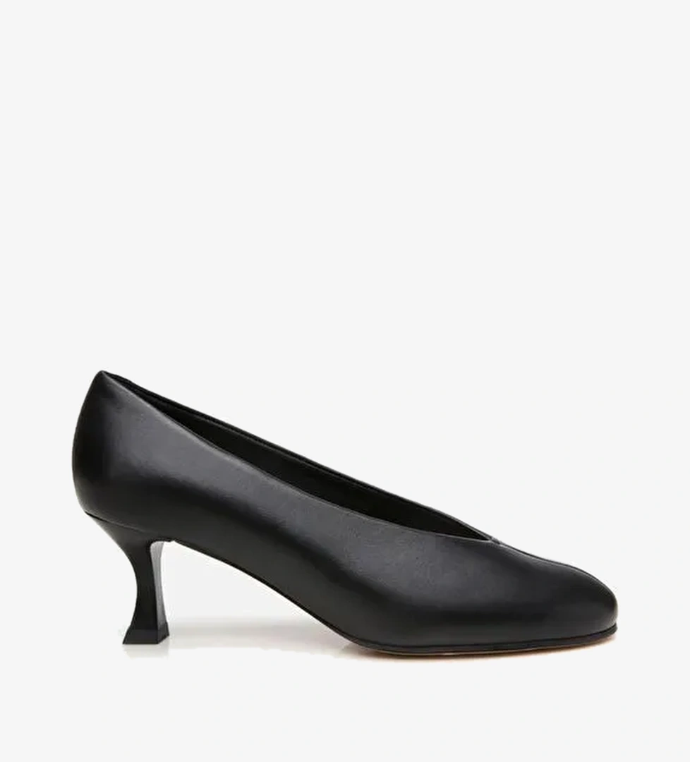 Kadın Deri Siyah İnce Topuklu Ayakkabı - Görsel 1