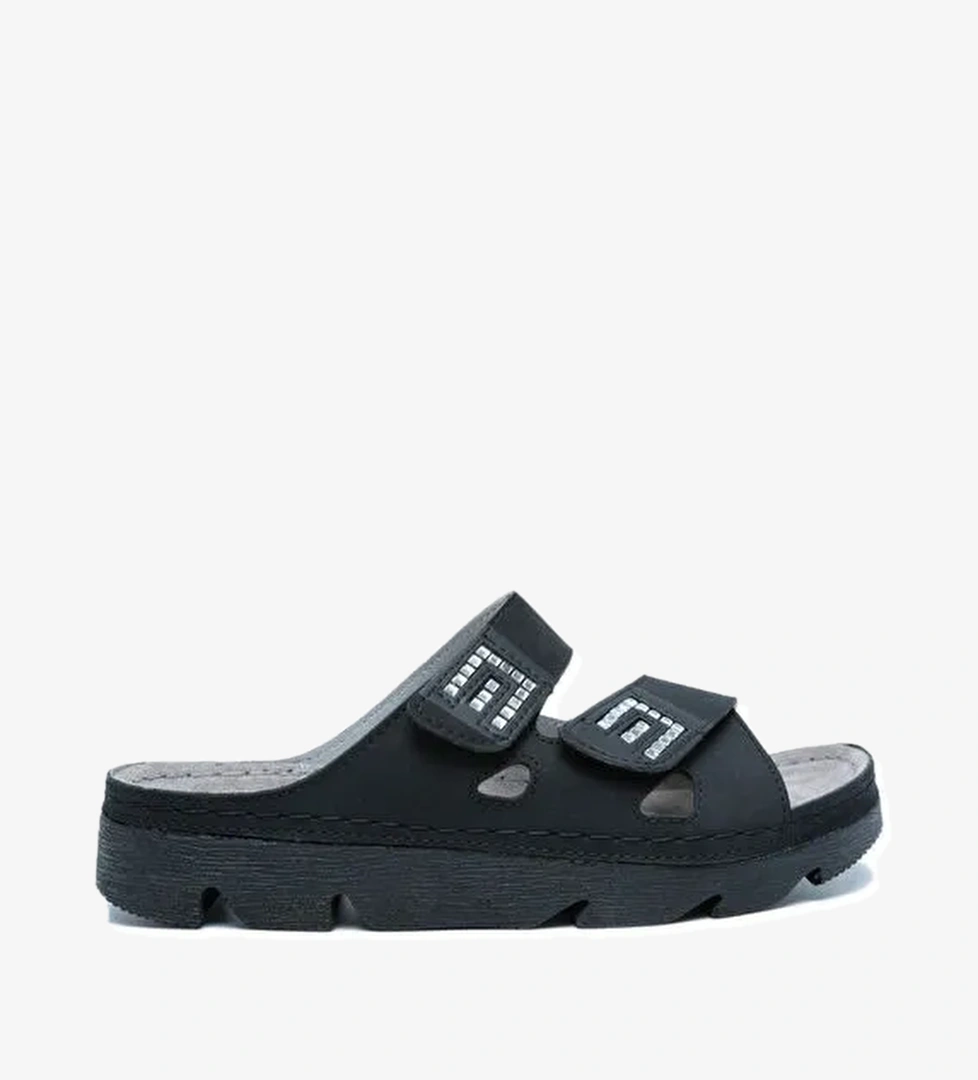 SIB220511 Kifidis-Natura Kadın Taşlı Anatomik Deri Terlik 36-41 - Görsel 1