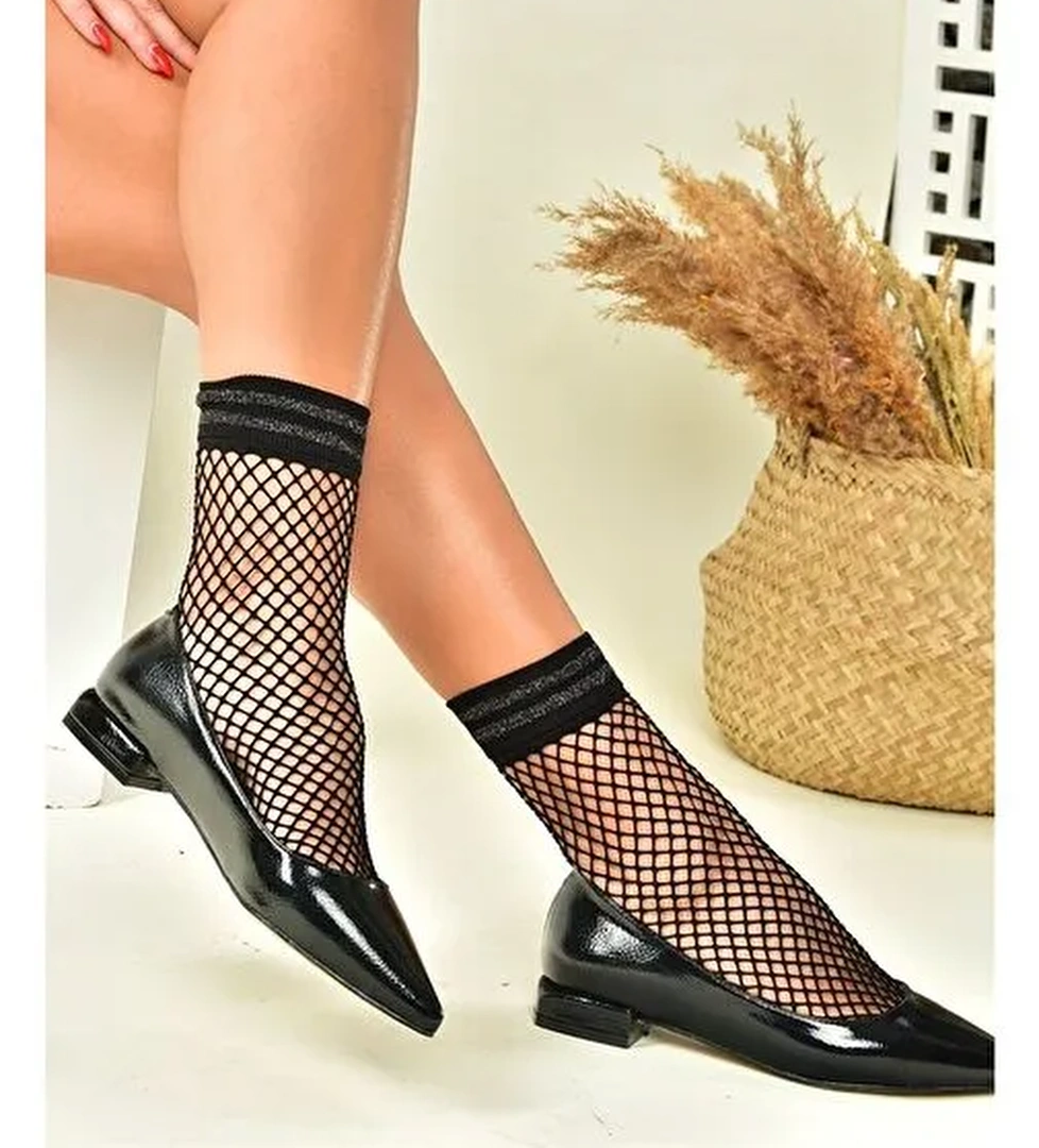 Siyah Rugan Alçak Topuklu Günlük Kadın Ayakkabı N820200408 - Görsel 1