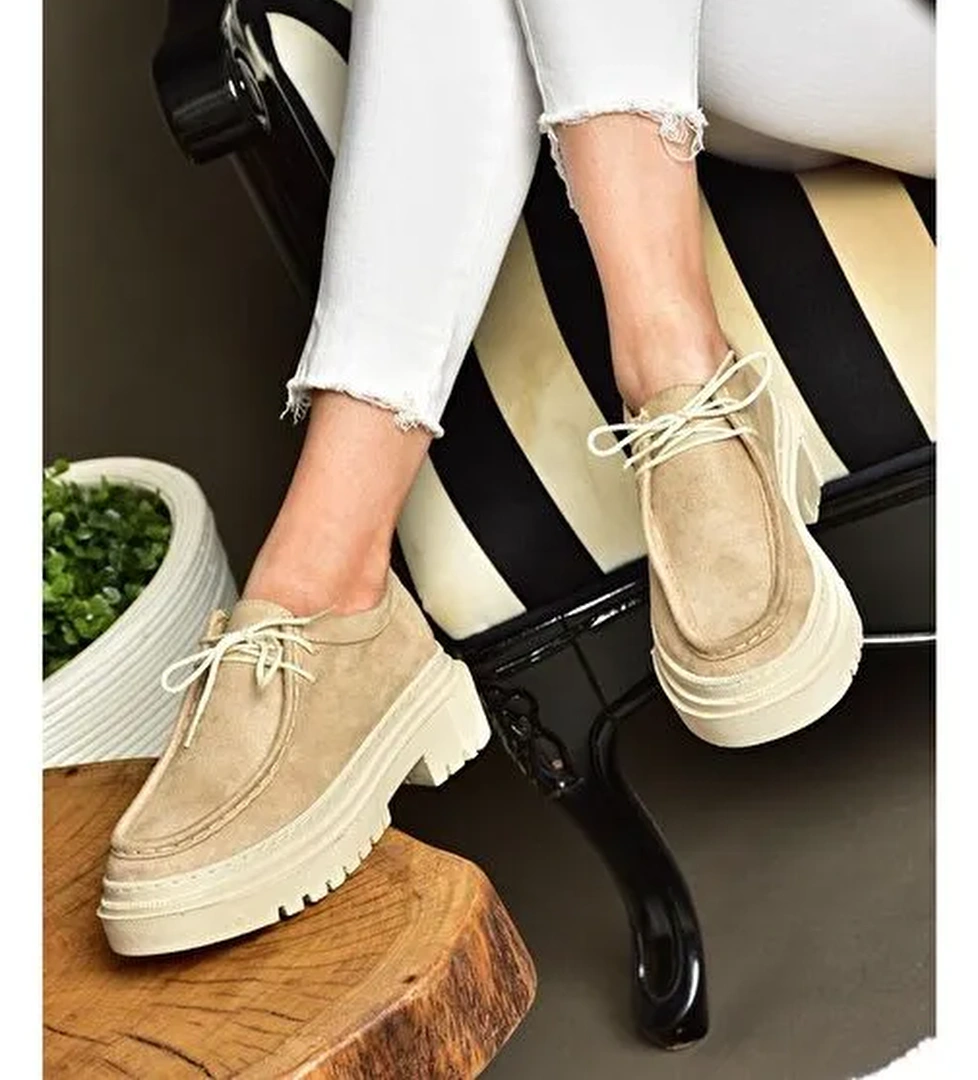 R294783002 Ten Süet Kadın Ayakkabı - Görsel 1