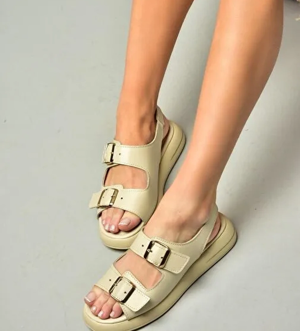 S518108309 Bej Kadın Sandalet - Görsel 1