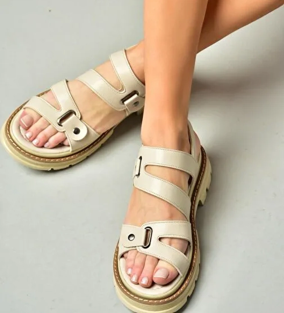 S996075509 Bej Kadın Sandalet - Görsel 1