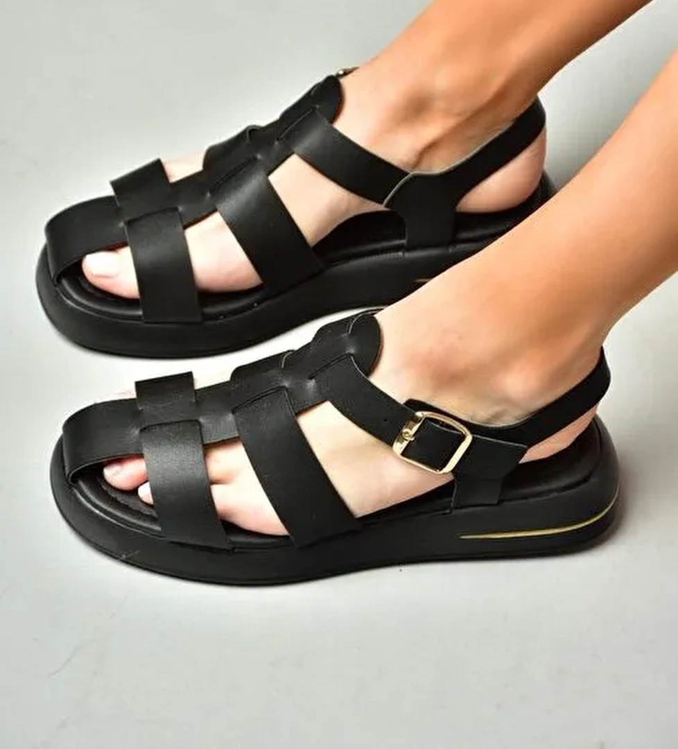 S518106009 Siyah Kadın Sandalet - Görsel 1