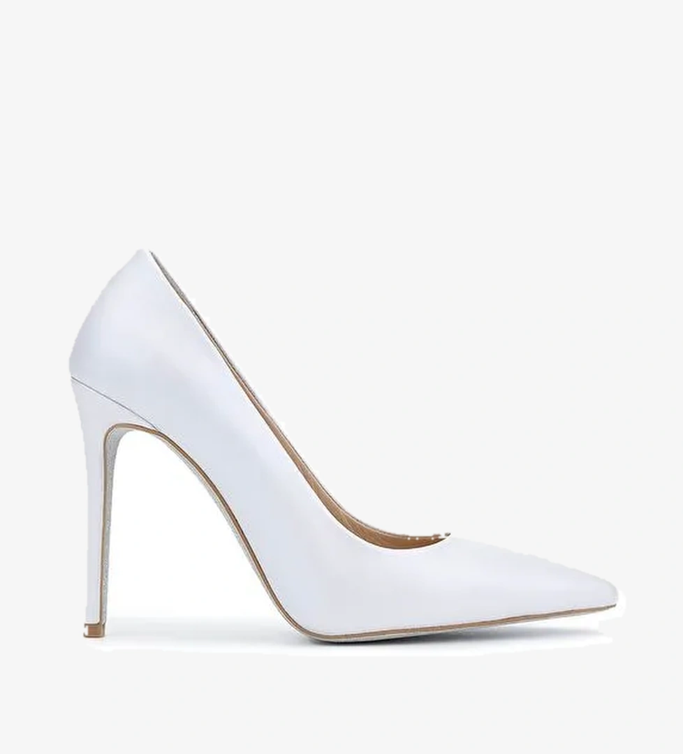 Tamer Tanca Kadın Hakiki Deri Beyaz Sedef Topuklu Ayakkabı - Görsel 1