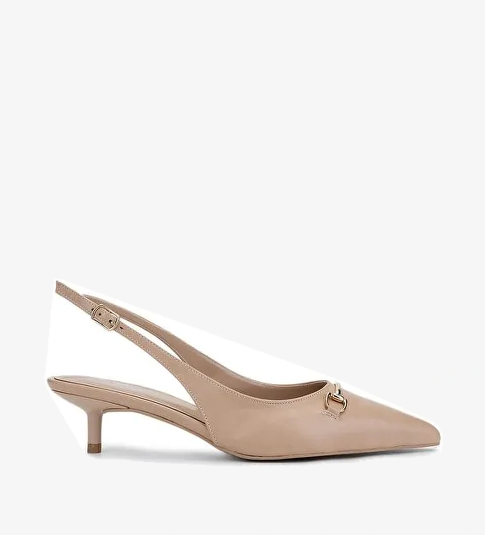 Tamer Tanca Kadın Suni Deri Bej Topuklu Ayakkabı - Görsel 1