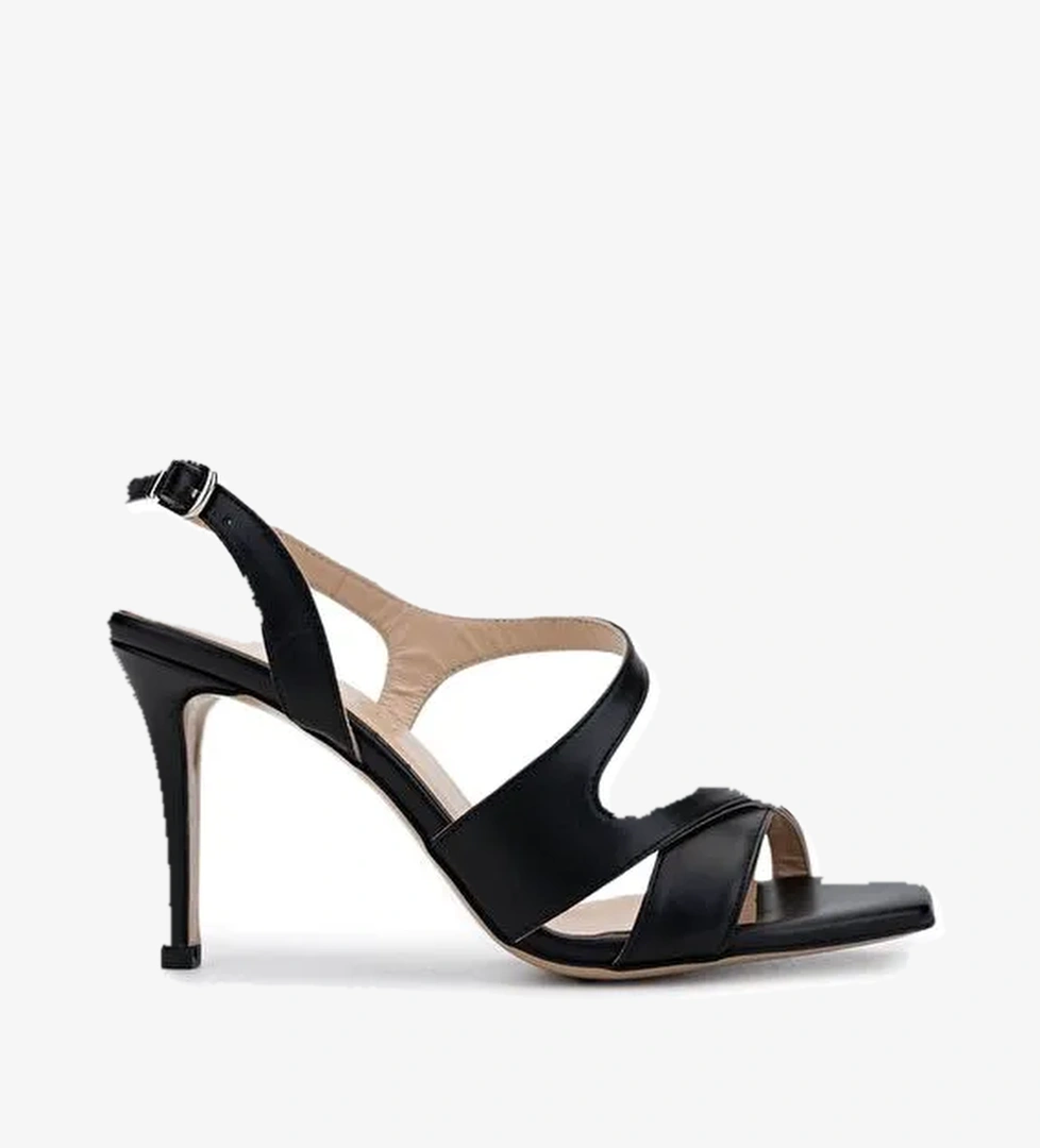 Tamer Tanca Kadın Hakiki Deri Siyah Deri Topuklu Ayakkabı - Görsel 1