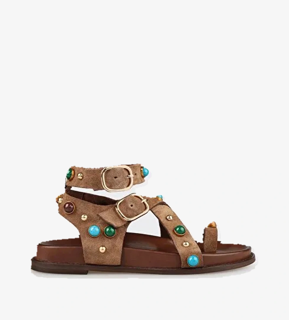 Taba Deri Kadın Sandalet - Görsel 1