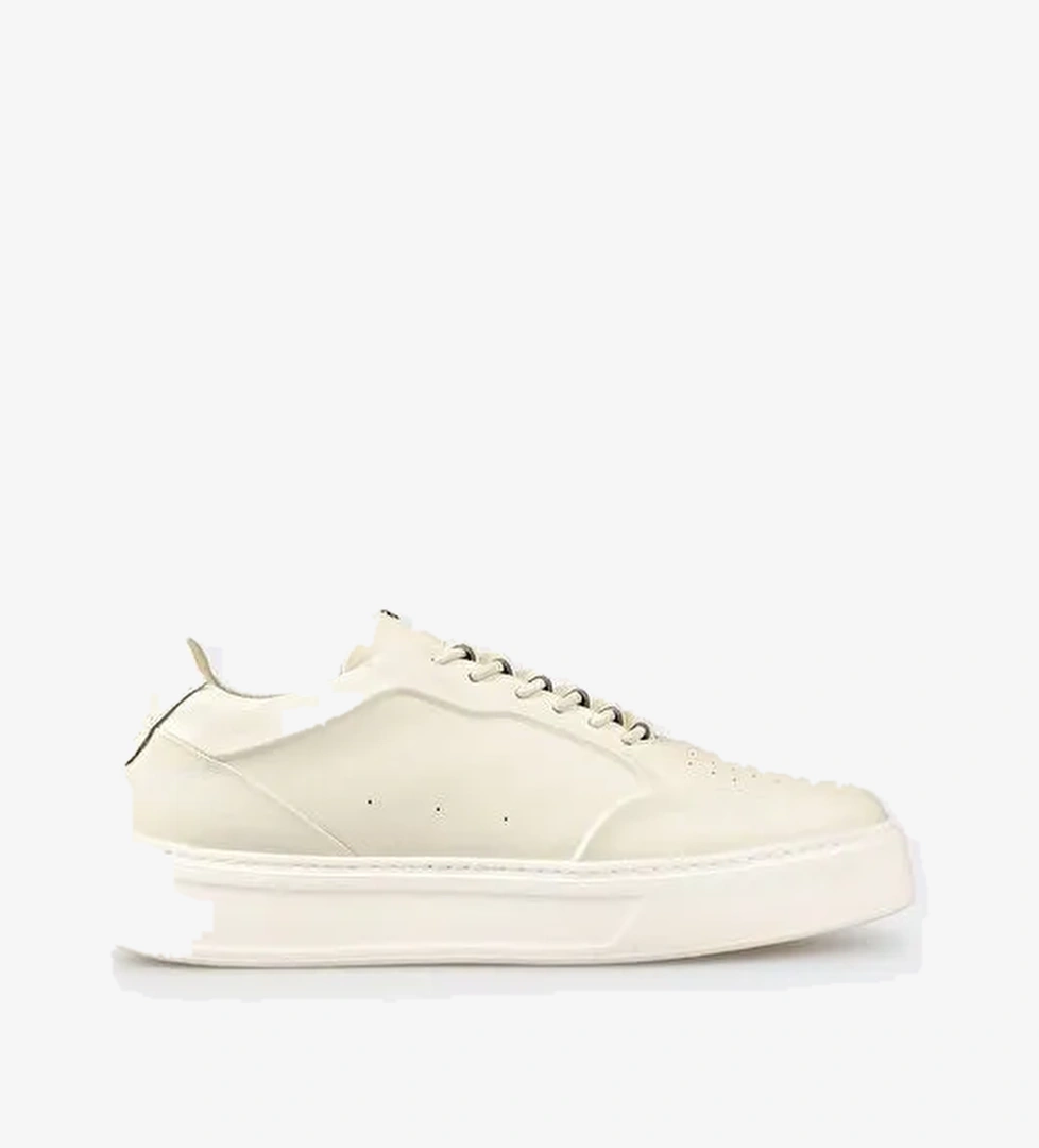 Ekru Deri Erkek Spor Ayakkabı - Görsel 1