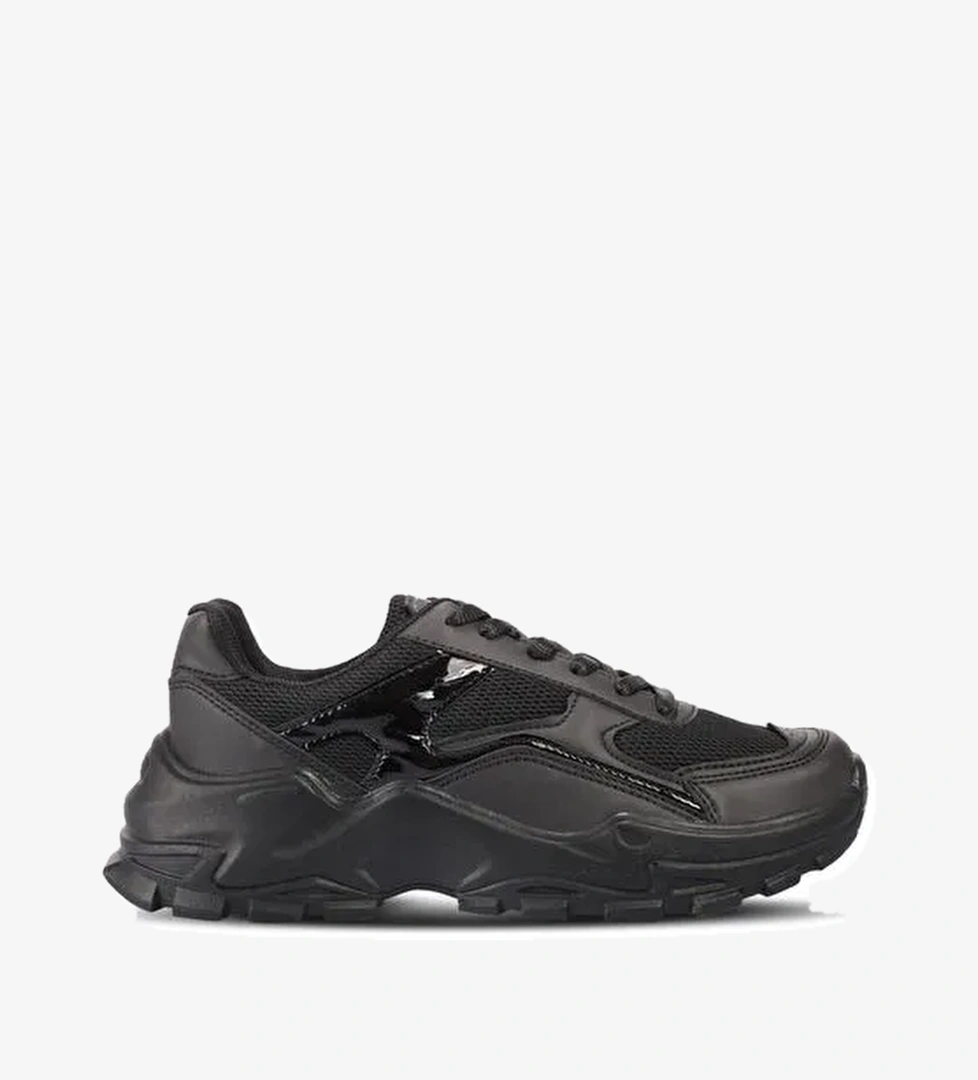 Slazenger ZAK Kadın Sneaker Ayakkabı Siyah Rugan - Görsel 1