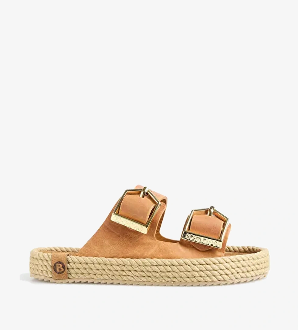 Bohonomad Bohonomad Kahverengi Kadın Deri Terlik SYD12-00100 model görseli