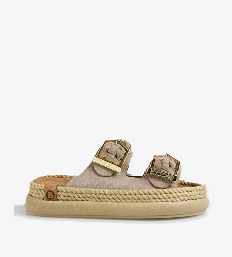 Bohonomad Kahverengi Kadın Süet + Deri Terlik SYDOR12-00025 - Görsel 1