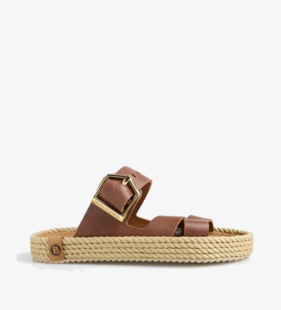 Bohonomad Bohonomad Kahverengi Kadın Deri Terlik SEV12-00101 model görseli