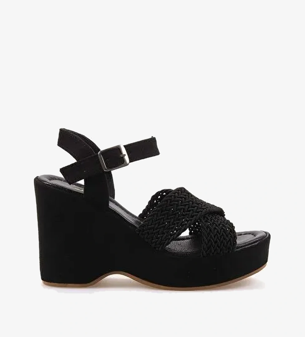 Kemal Tanca Dolgu Topuk Kadın Sandalet 9997 - Görsel 1