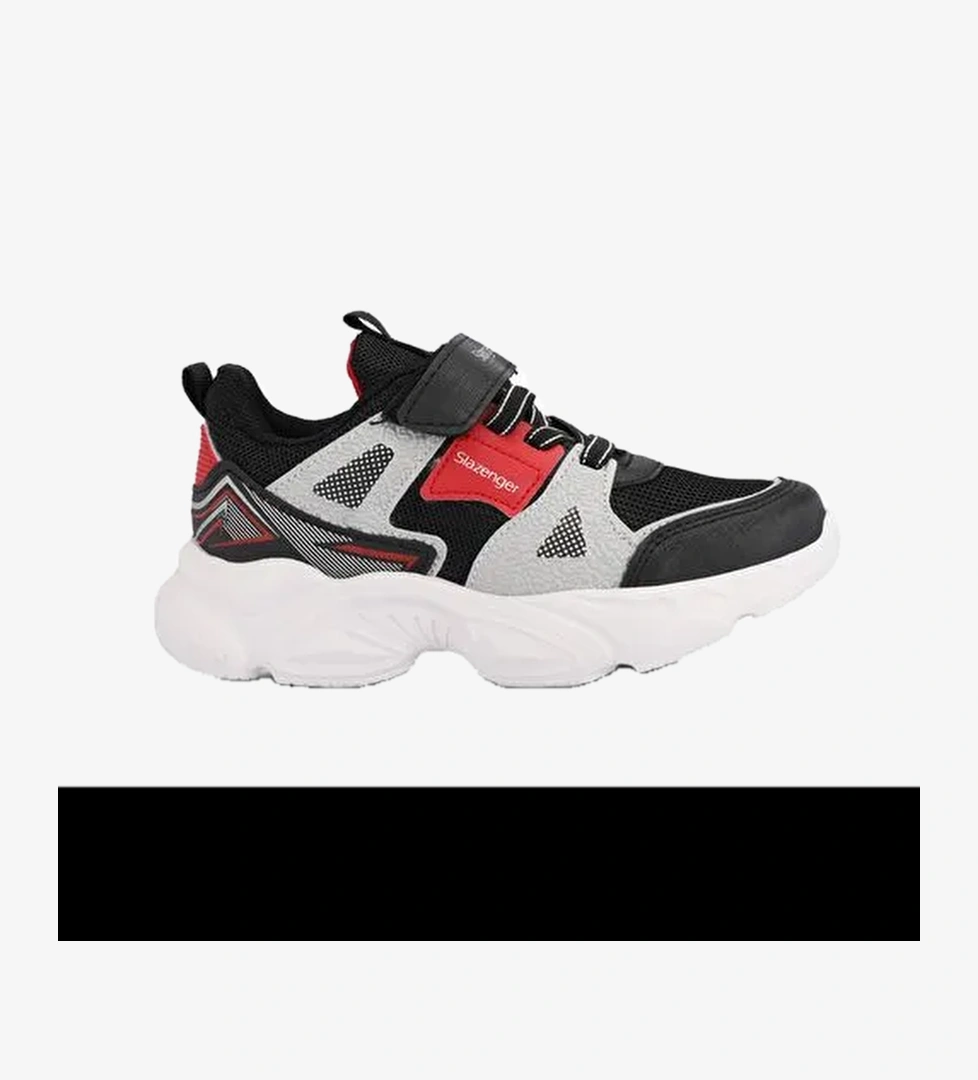 Slazenger NELSON Unisex Çocuk Sneaker Ayakkabı Siyah / Kırmızı - Görsel 1