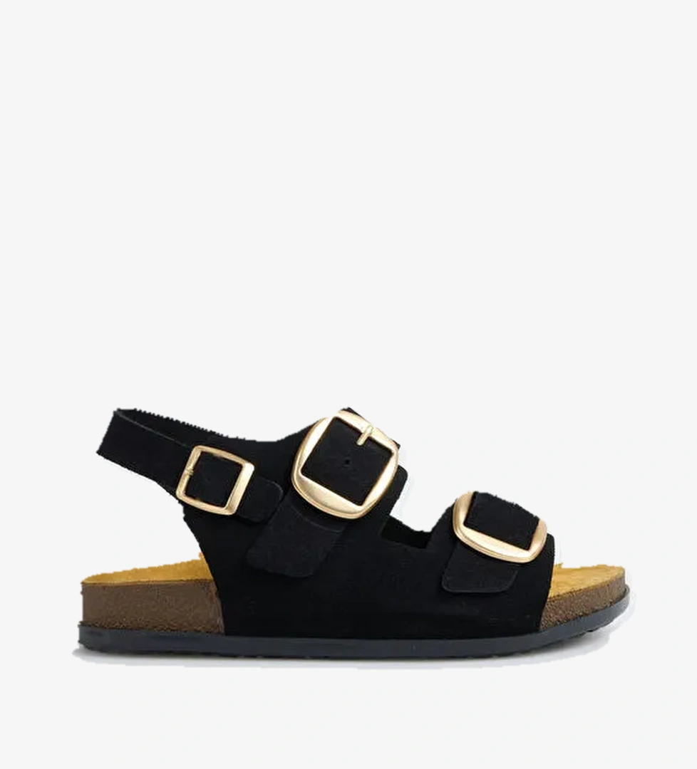 Discovery Expedition Siyah Kadın Deri Sandalet D-RAINA