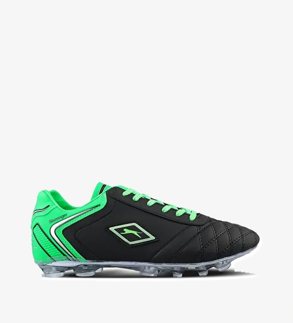 Slazenger HUGO KR Erkek Çocuk Futbol Ayakkabı Siyah / Yeşil - Görsel 1