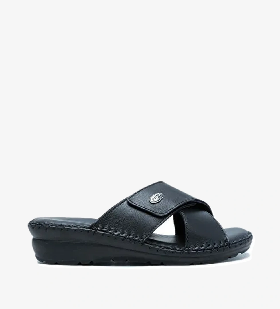 KHM108 Kifidis Samos Kadın Çapraz Bantlı Deri Terlik 36-41 - Görsel 1