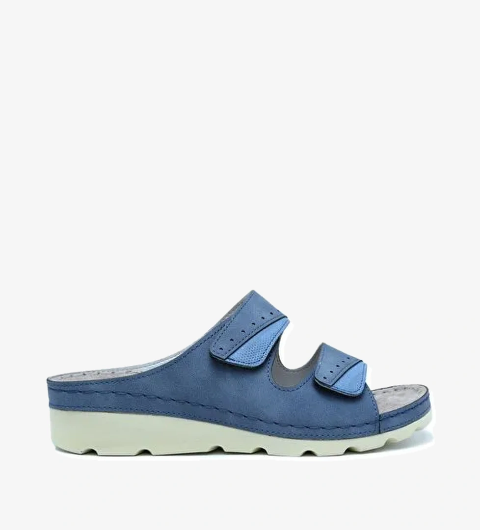 SIB160147 Kifidis-Natura Kadın Çift Bantlı Anatomik Deri Terlik 36-41 - Görsel 1