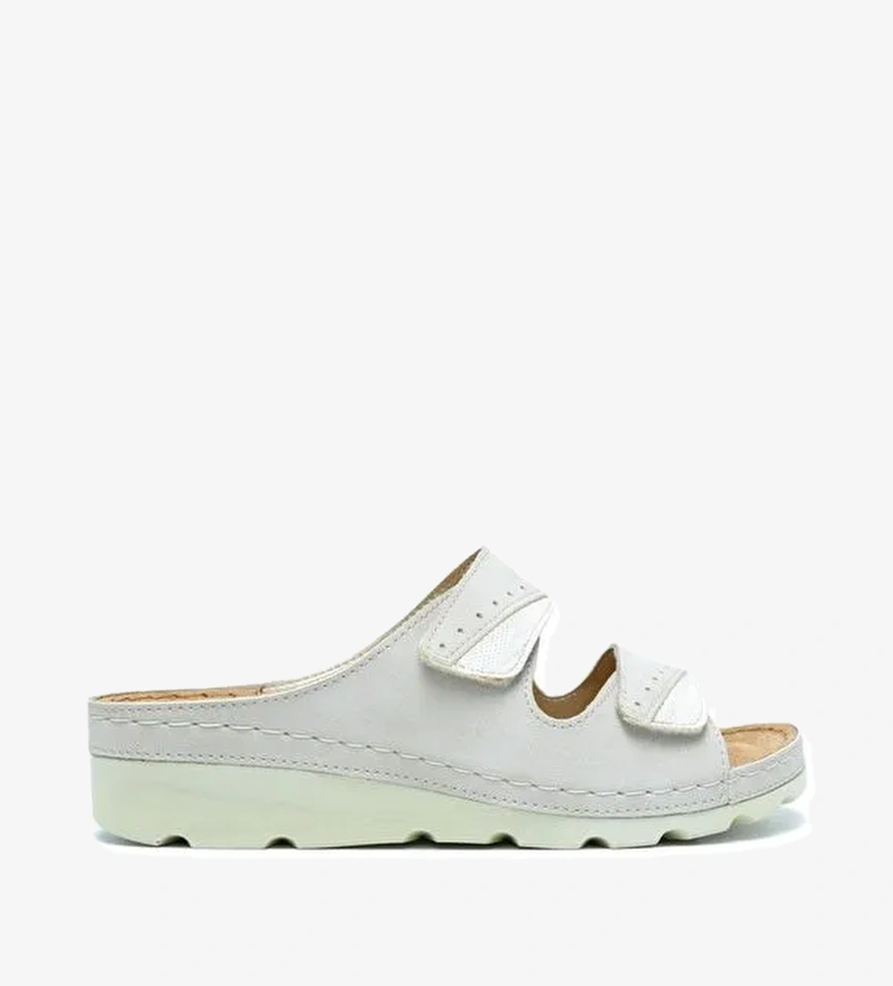 SIB160147 Kifidis-Natura Kadın Çift Bantlı Anatomik Deri Terlik 36-41 - Görsel 1