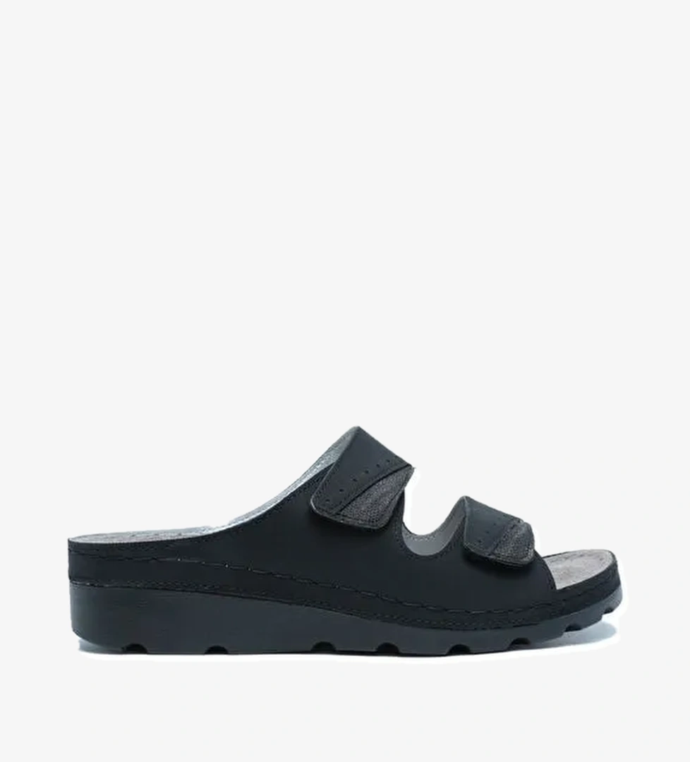 SIB160147 Kifidis-Natura Kadın Çift Bantlı Anatomik Deri Terlik 36-41 - Görsel 1