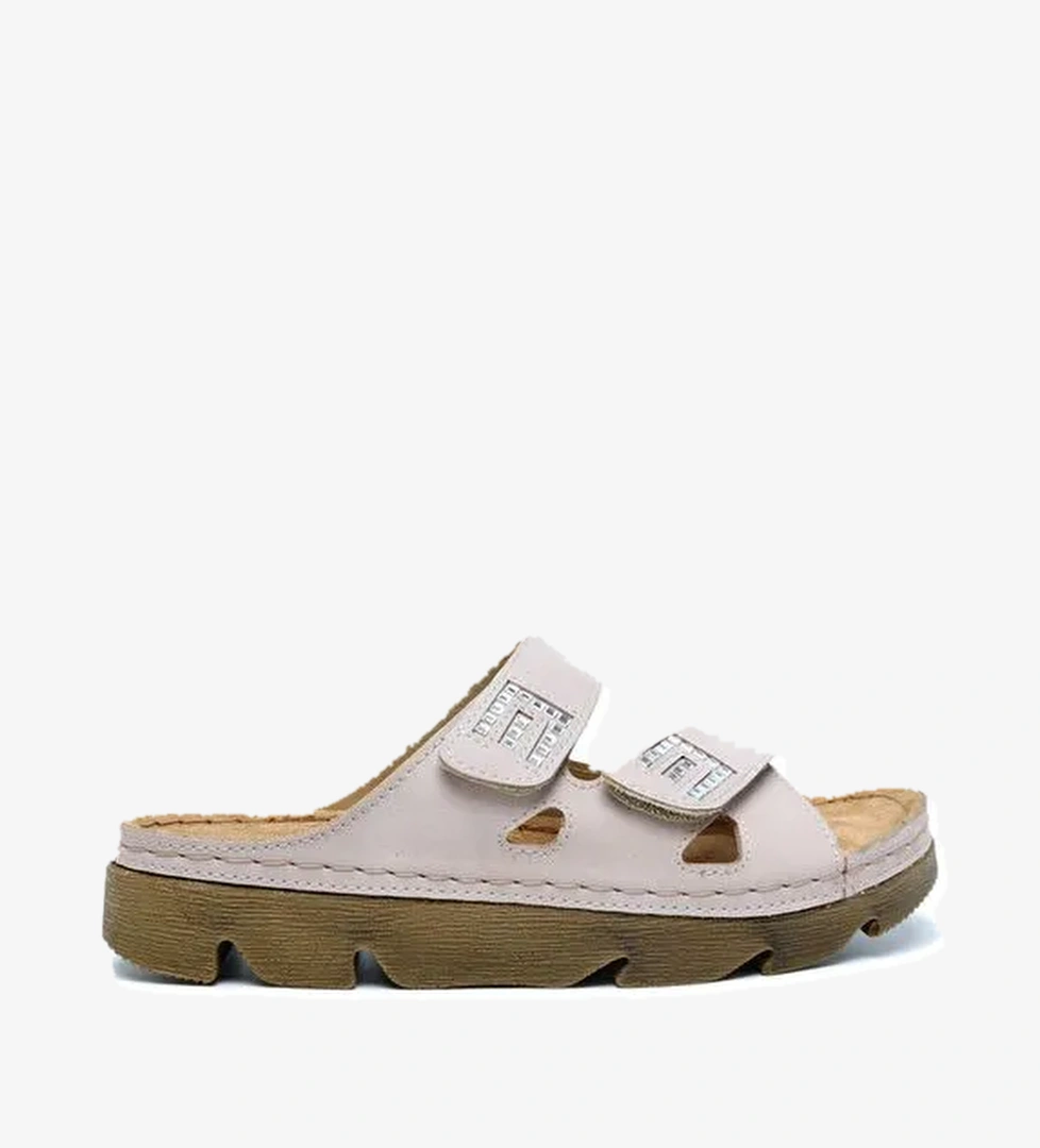 SIB220511 Kifidis-Natura Kadın Taşlı Anatomik Deri Terlik 36-41 - Görsel 1