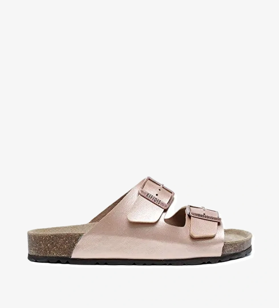 KS10260SK Kifidis Soft Step Kadın Çift Bantlı Mantar Terlik 36-41 - Görsel 1