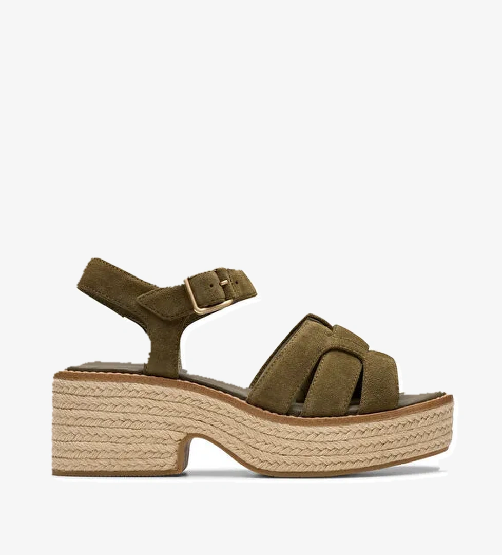 Clarks Haki Kadın Süet Topuklu Ayakkabı 26181250 - Görsel 1