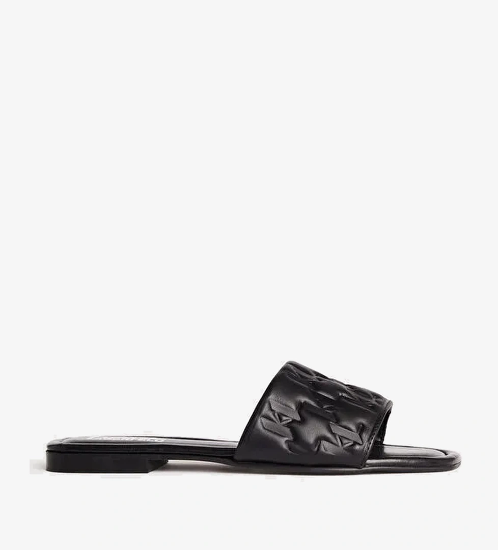 KARL LAGERFELD Siyah Kadın Deri Terlik KL85400 - Görsel 1