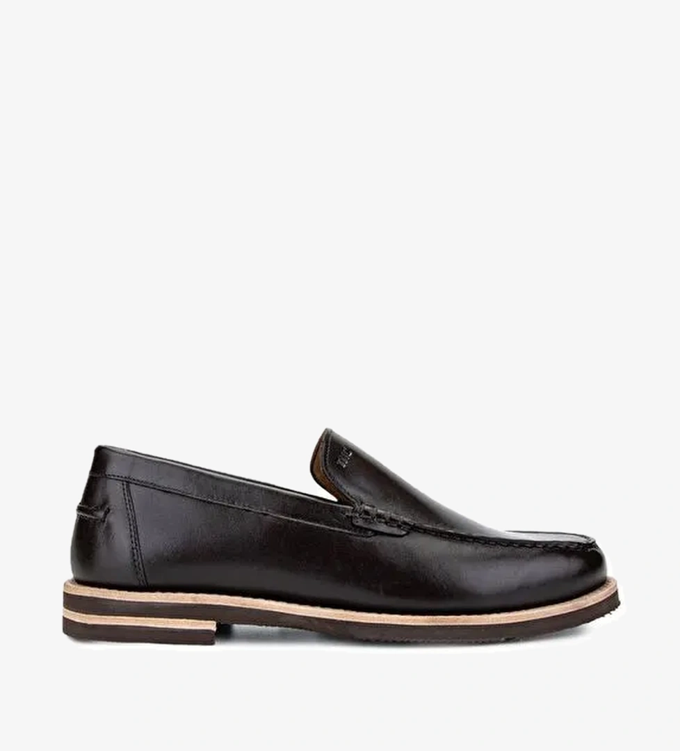 Tamer Tanca Erkek Hakiki Deri Kahverengi Loafer Ayakkabı - Görsel 1