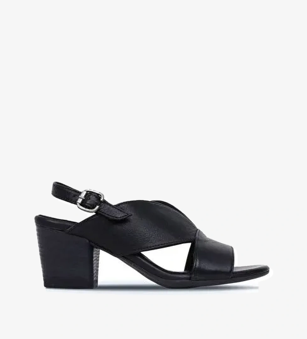 Bueno Shoes Siyah Deri Kadın Topuklu Sandalet 01wn2603 - Görsel 1