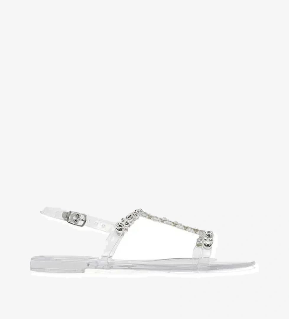 Kadın Şeffaf Jelly Arkadan Tokalı Taşlı Sandalet 25SFE4927PV - Görsel 1