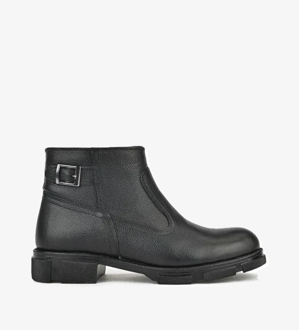 Ziya, Erkek Hakiki Deri Kürklü Bot 153999Z044 Siyah - Görsel 1