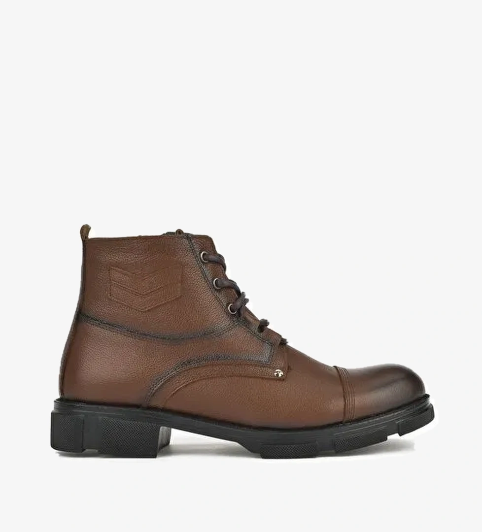 Ziya, Erkek Hakiki Deri Kürklü Bot 153999Z045 Taba - Görsel 1