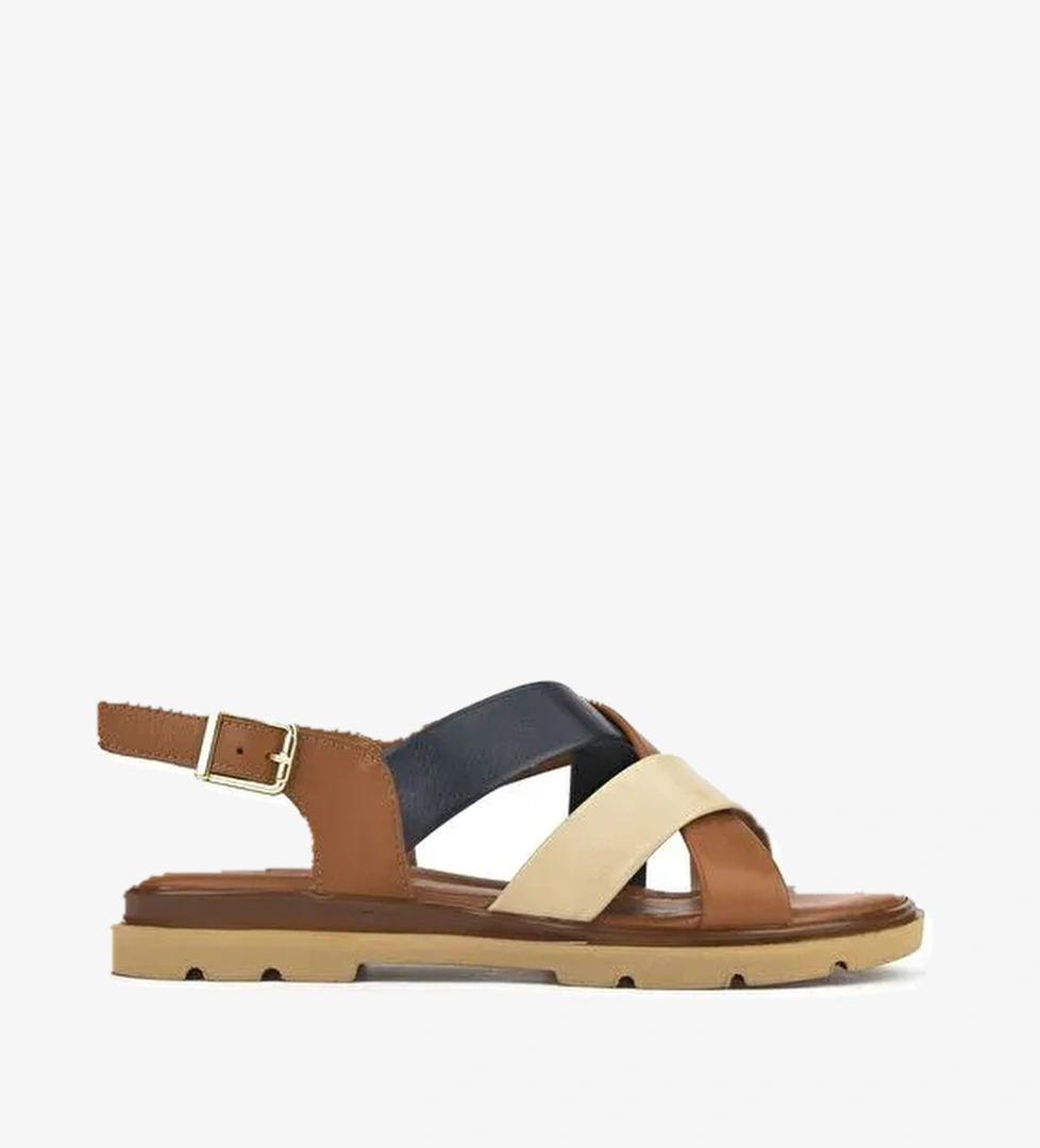 Ziya, Kadın Hakiki Deri Sandalet 1511032Z8302 Taba - Görsel 1