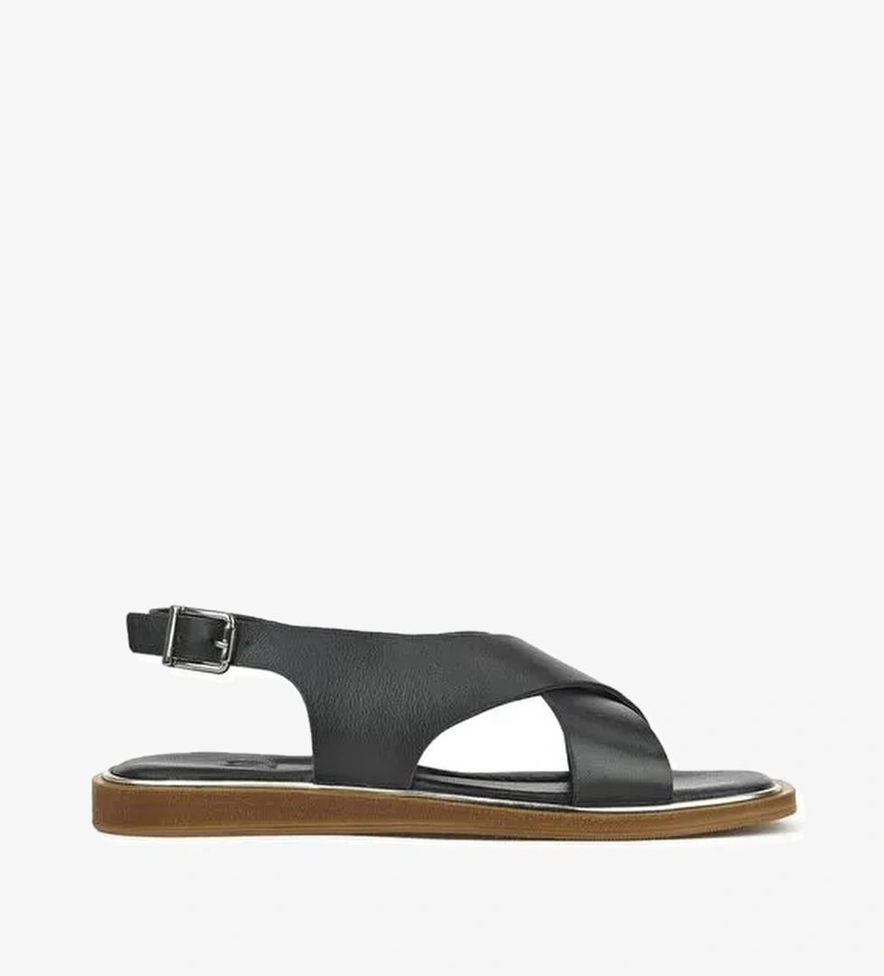 Ziya, Kadın Hakiki Deri Sandalet 1511032Z11500 Siyah - Görsel 1