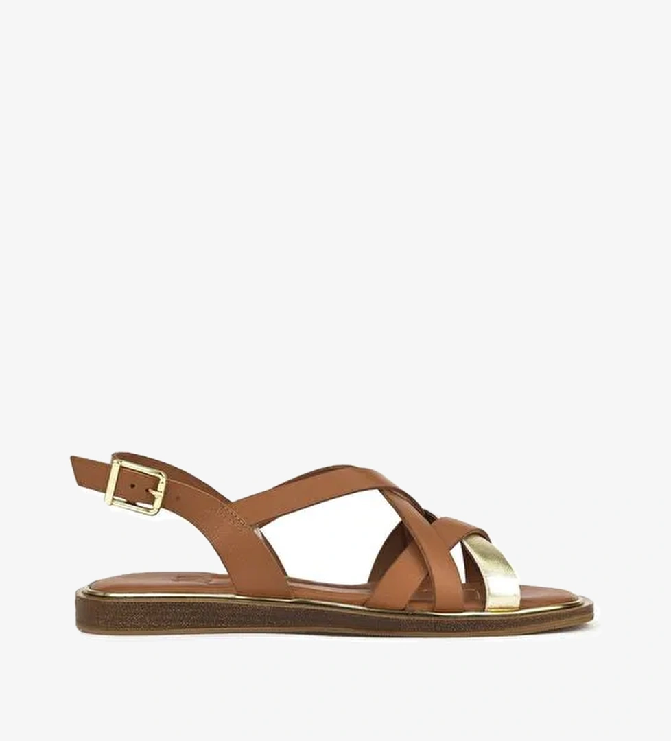 Ziya, Kadın Hakiki Deri Sandalet 1511032Z11501 Taba - Görsel 1