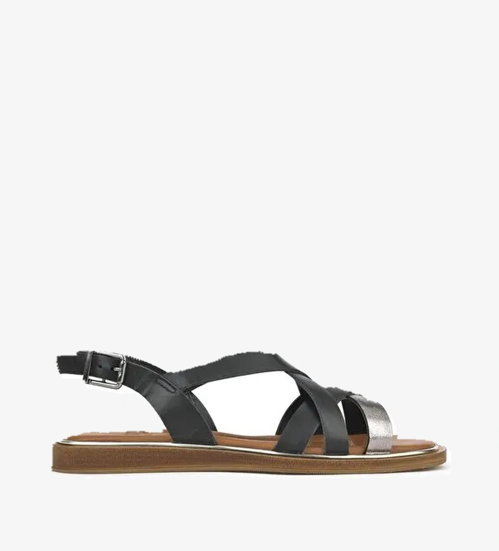 Ziya, Kadın Hakiki Deri Sandalet 1511032Z11501 Siyah - Görsel 1