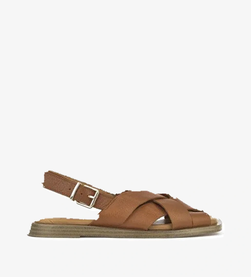 Ziya, Hakiki Deri Kadın Sandalet 1511033Z25014 Taba - Görsel 1