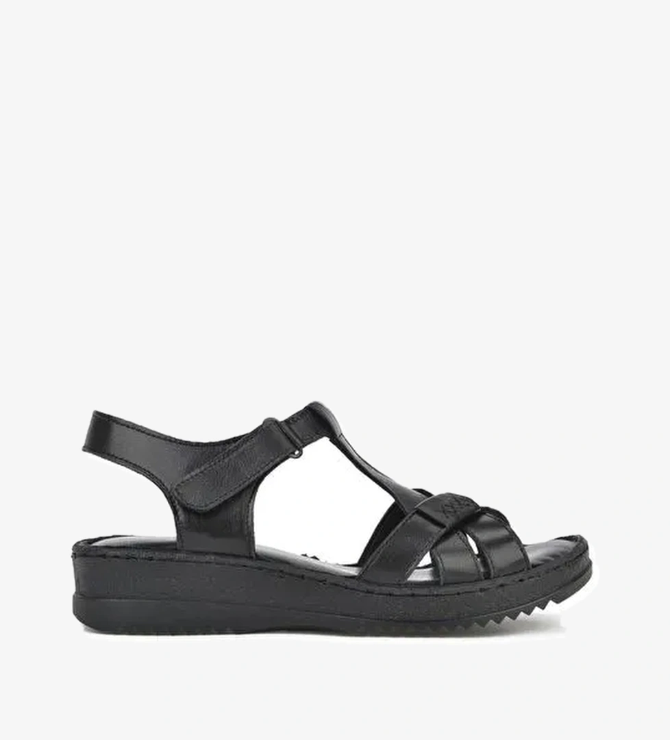 Ziya, Kadın Hakiki Deri Sandalet 1511051Z011 Siyah - Görsel 1