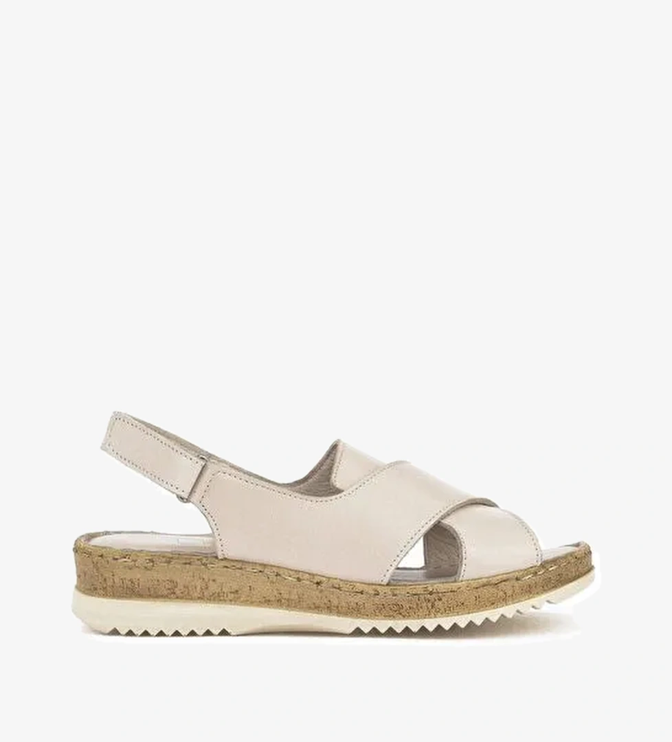 Ziya, Kadın Hakiki Deri Sandalet 1511051Z036 Gri - Görsel 1