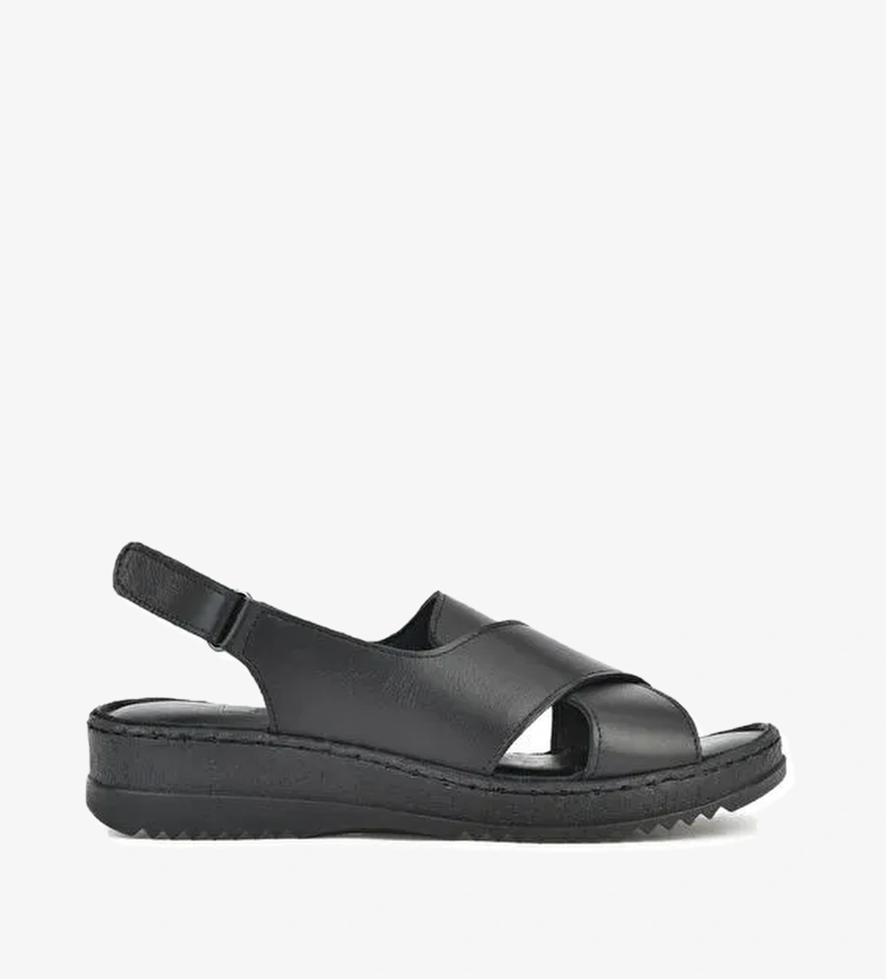 Ziya, Kadın Hakiki Deri Sandalet 1511051Z036 Siyah - Görsel 1