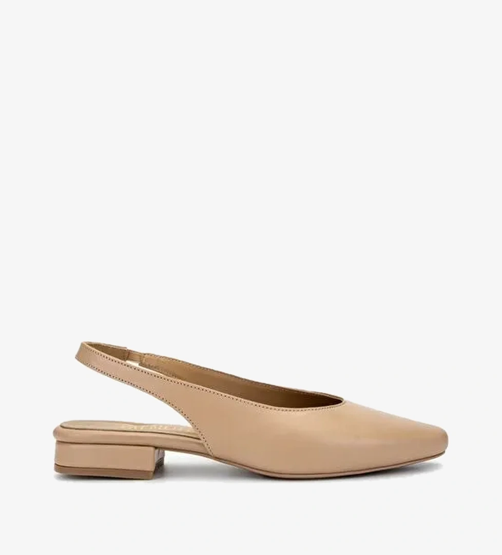 Valmenti Kadın Hakiki Deri Bej Babet Ayakkabı - Görsel 1