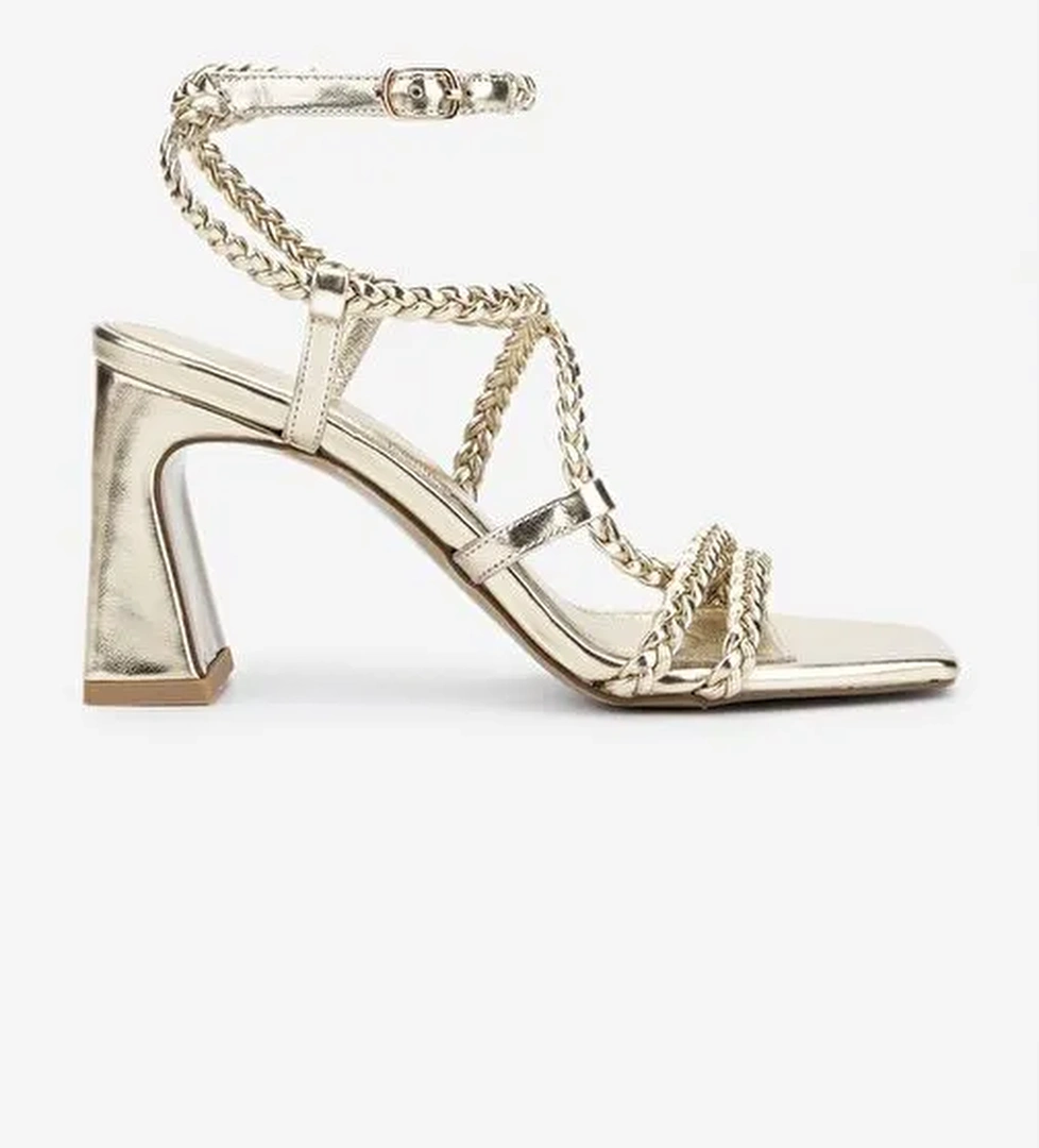 Valmenti Kadın Suni Deri Bej Topuklu Ayakkabı - Görsel 1