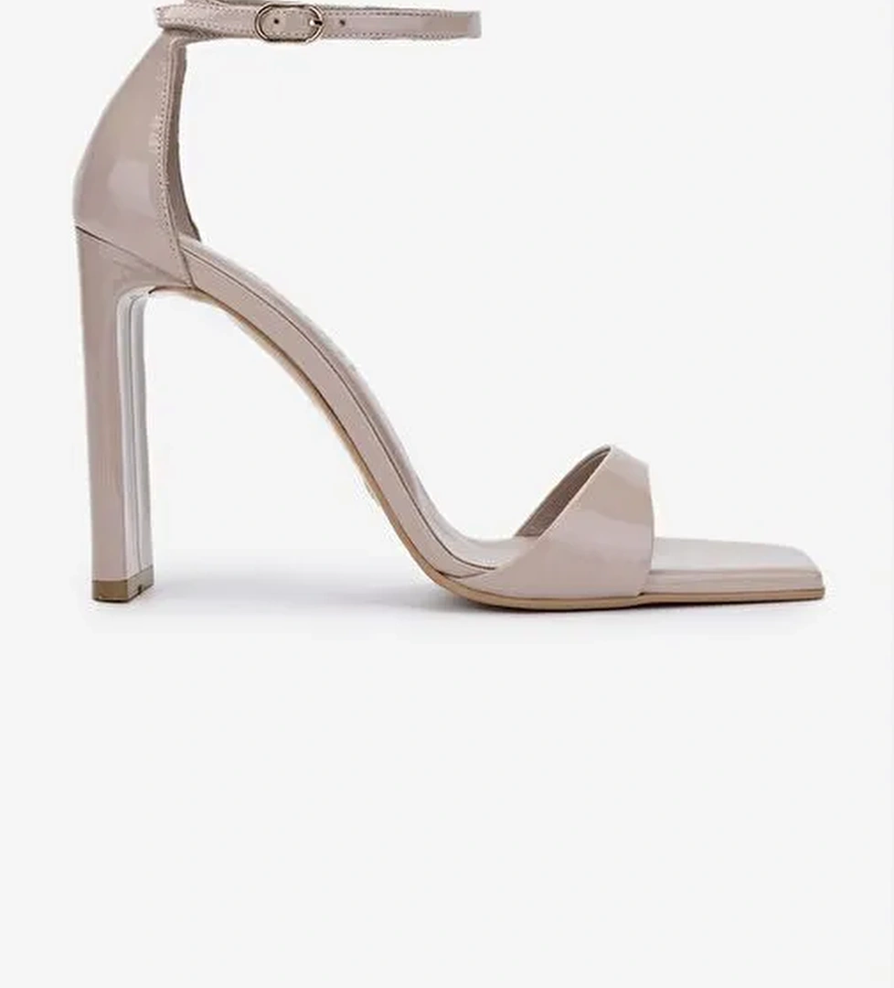 Valmenti Kadın Bej Rugan Topuklu Ayakkabı - Görsel 1