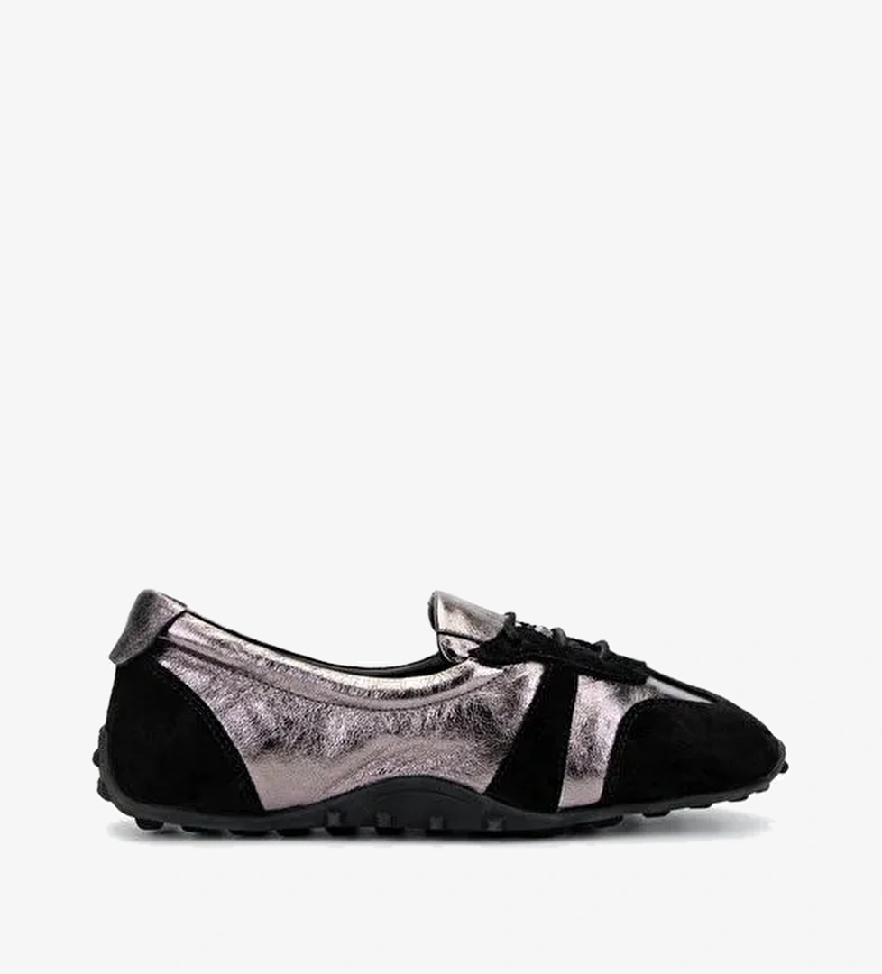 Valmenti Kadın Hakiki Deri Siyah Süet Sneakers & Spor Ayakkabı - Görsel 1